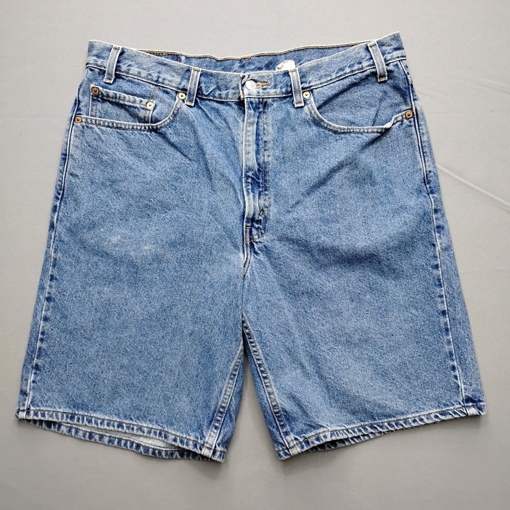 Levis 550 Relaxed Fit Denim Shorts Mens 38 Blue Stone Wash Cotton